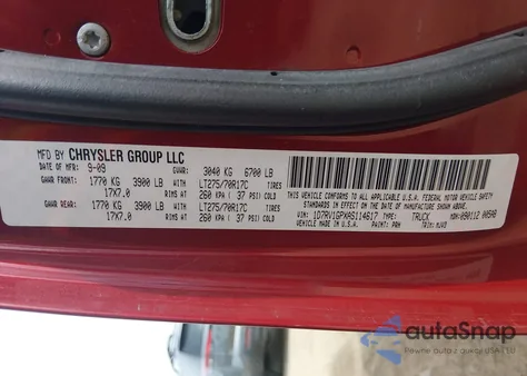 2010 Dodge Ram 1500 Slt/Sport/Trx из США, поврежденный, VIN 1D7RV1GPXAS114617